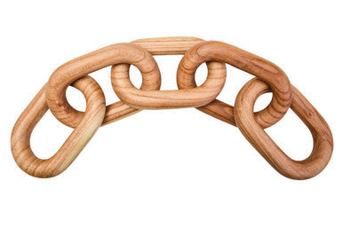 Natural Wood 5 Link Table Decor Chain | Cato