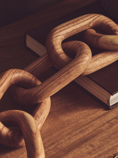 Natural Wood 5 Link Table Decor Chain | Cato