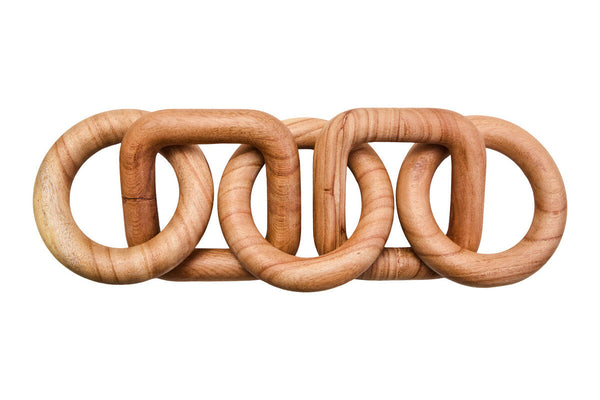 Cato Natural Wood Five Link Chain Decor