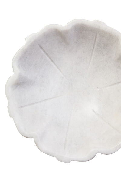 Zoro Small White Marble Lotus Bowl