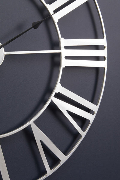 Genova Silver Metal Wall Clock