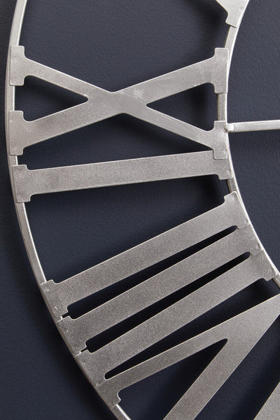 Genova Silver Metal Wall Clock