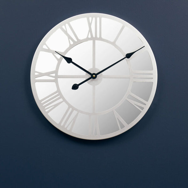 Kent Silver Mirrored Wall Clock