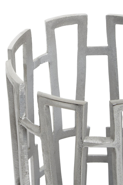 Delphi Large Silver Finish Candle Holder