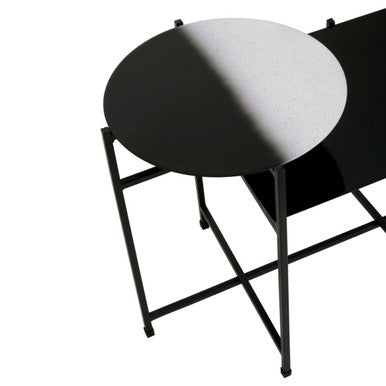 Ramus Black and White Ombre Finish 2 Tier Side Table