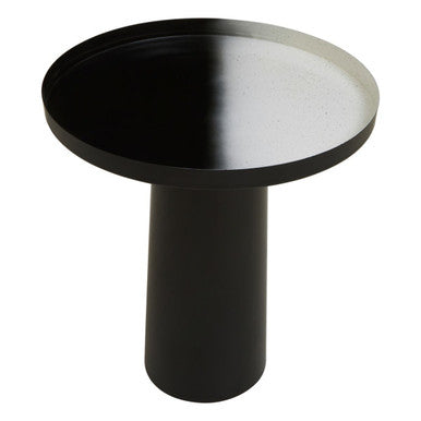 Ramus Black and White Ombre Finish Round Side Table