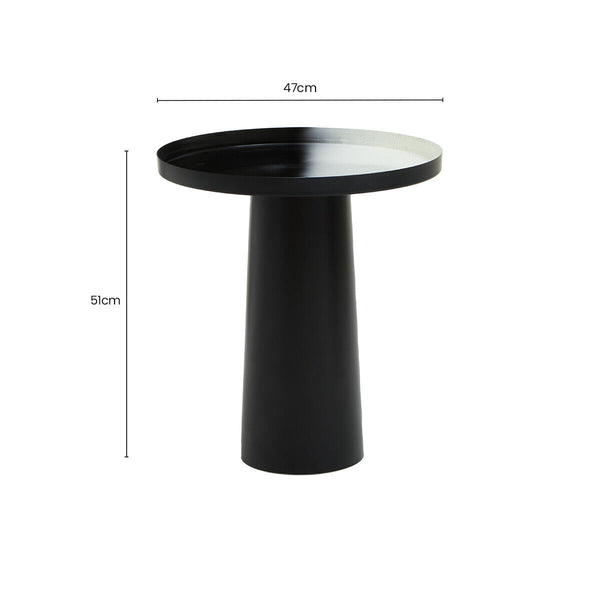 Ramus Black and White Ombre Finish Round Side Table