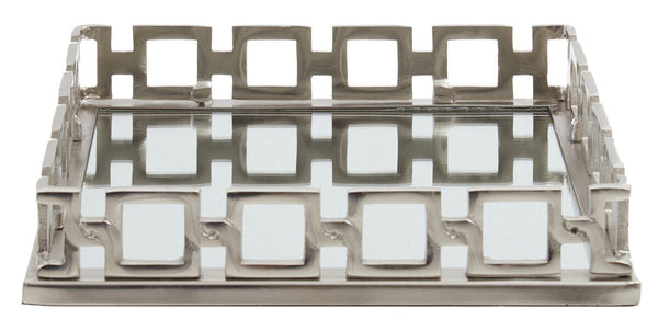 Square Nickel Finish Mirror Tray | Rhoda