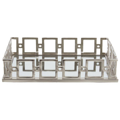 Rectangle Nickel Finish Mirror Tray | Rhoda