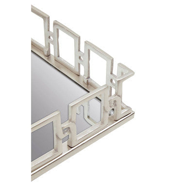 Rectangle Nickel Finish Mirror Tray | Rhoda