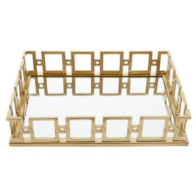 Rectangle Gold Mirror Tray | Rhoda