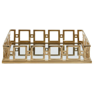 Rectangle Gold Mirror Tray | Rhoda