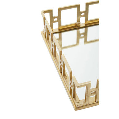 Rectangle Gold Mirror Tray | Rhoda