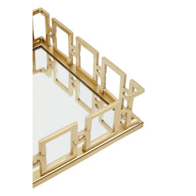 Rectangle Gold Mirror Tray | Rhoda