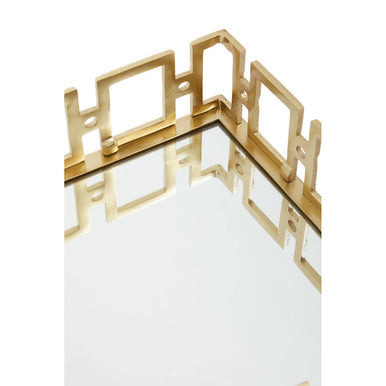 Rectangle Gold Mirror Tray | Rhoda