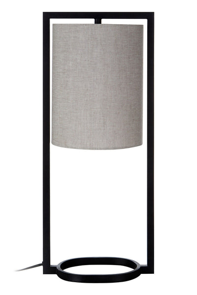 Black Metal Table Lamp with Grey Shade | Lara