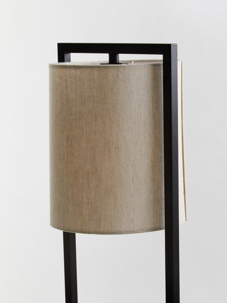 Black Metal Table Lamp with Grey Shade | Lara