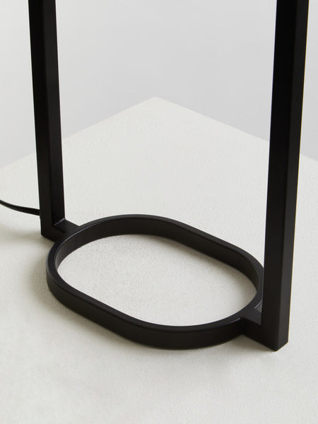 Black Metal Table Lamp with Grey Shade | Lara