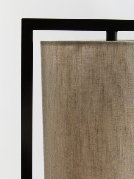 Black Metal Table Lamp with Grey Shade | Lara