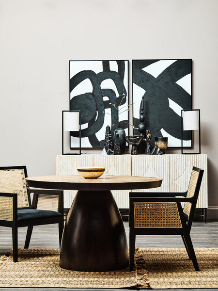 Black Metal Table Lamp with Grey Shade | Lara