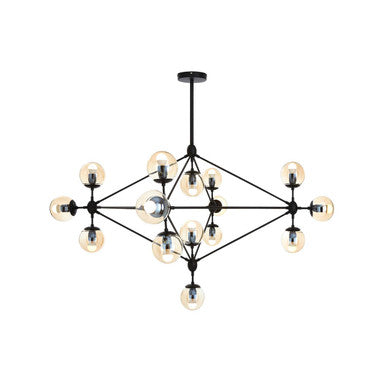 Abira Matte Black 15 Arm Pendant Light