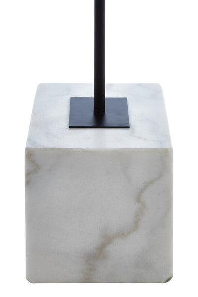 Natural Linen Shade with White Marble Base Floor Lamp | Murdoch