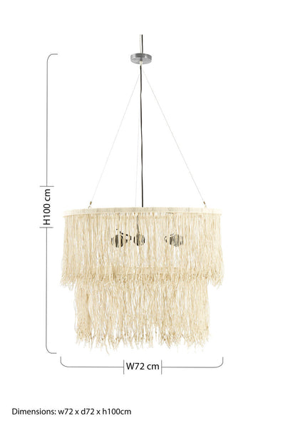 Cream Leather Ceiling Light | Hestina