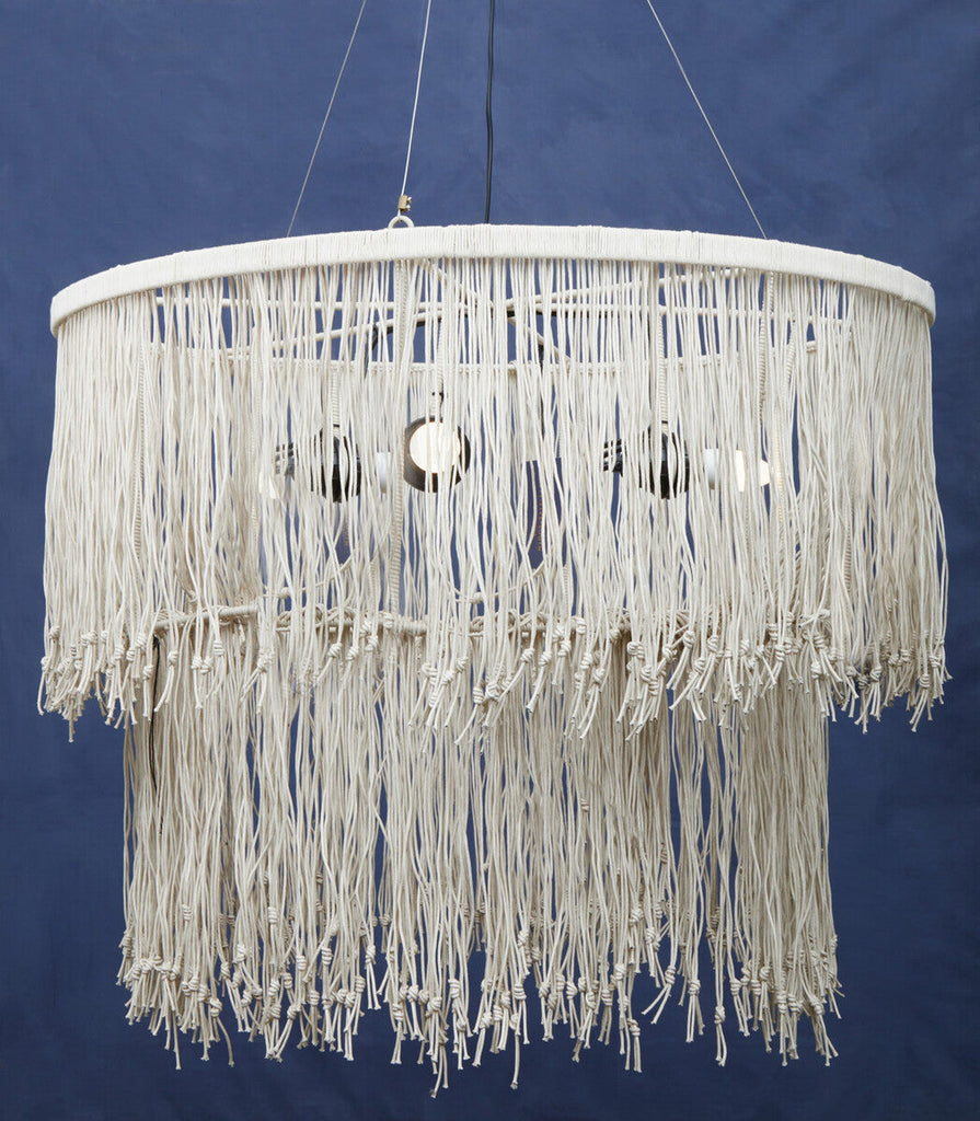 Cream Leather Ceiling Light | Hestina