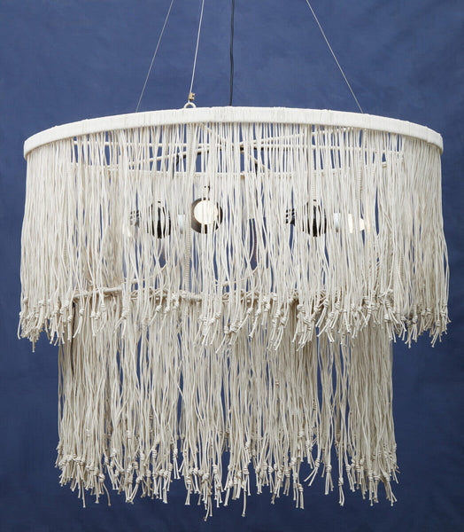 Cream Leather Ceiling Light | Hestina