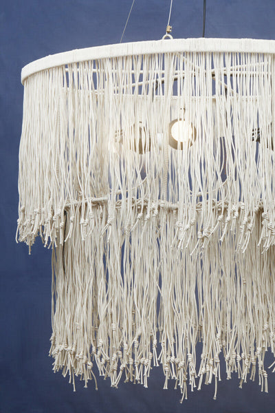 Cream Leather Ceiling Light | Hestina