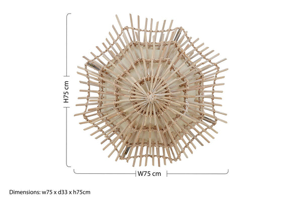 Small Woven Rattan Wall Light | Hestina
