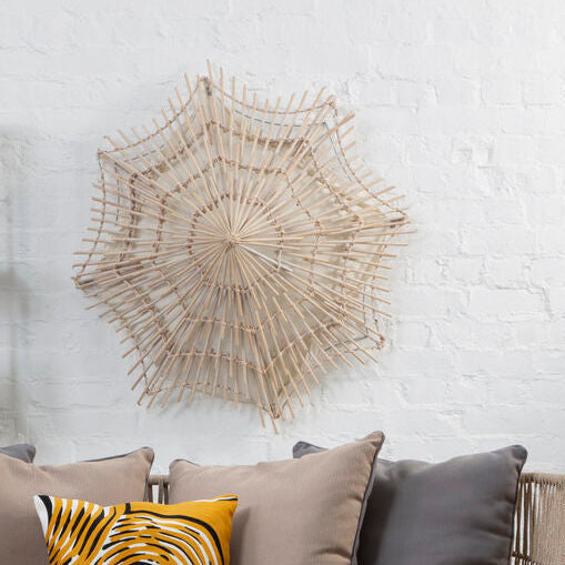 Medium Woven Rattan Wall Light | Hestina