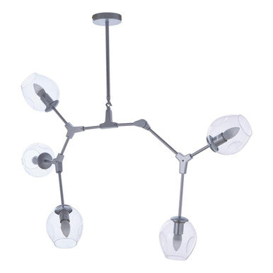 Abira 5 Arm Silver Finish Pendant Light
