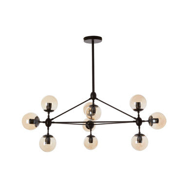 Abira 10 Arm Matte Black Pendant Light