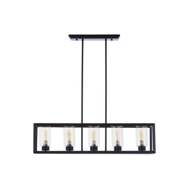 5 Bulb Matte Black Ceiling Light | Aliko