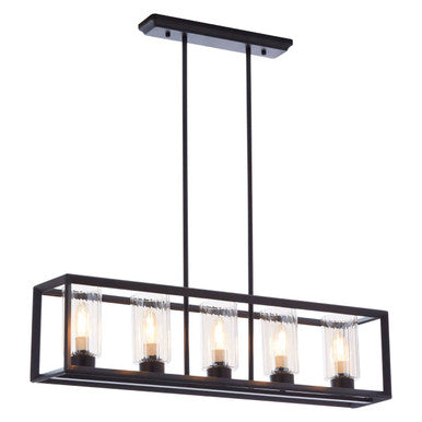 5 Bulb Matte Black Ceiling Light | Aliko