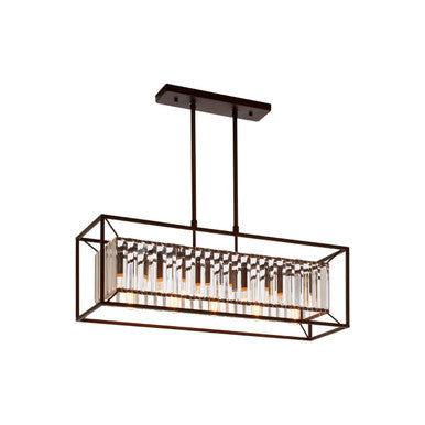 Akiko Dark Bronze Finish and Glass 5 Bulb Ceiling Light