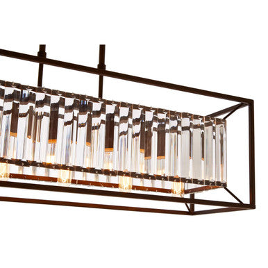 Akiko Dark Bronze Finish and Glass 5 Bulb Ceiling Light