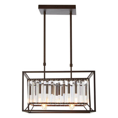 Akiko Bronze Finish and Glass 4 Bulb Ceiling Light