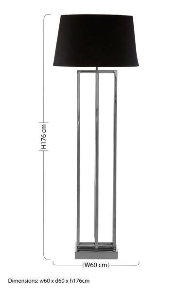 Nickel Finish Rectangular Floor Lamp | Skye