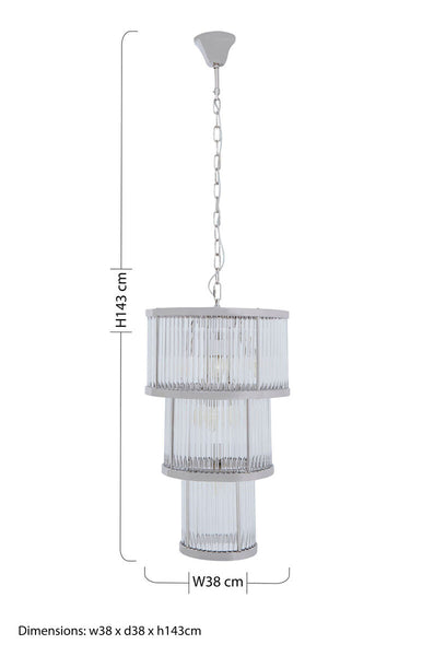 3 Tier Nickel Finish Chandelier | Salasco