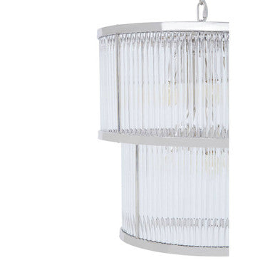 Salasco 2 Tier Nickel Finish Glass Chandelier