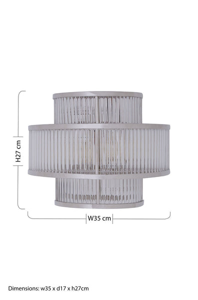 3 Tier Nickel Finish Glass Wall Light | Salasco