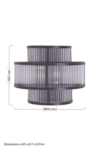 3 Tier Black Finish Glass Wall Light | Salasco
