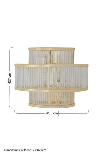 3 Tier Glass Wall Light with Warm Metallic Iron Frame | Salasco