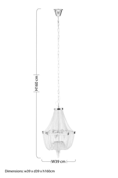 6 Light Chrome Chain Chandelier | Lerici