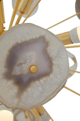 Glamour Gold and Agate 12 Light Ceiling Light