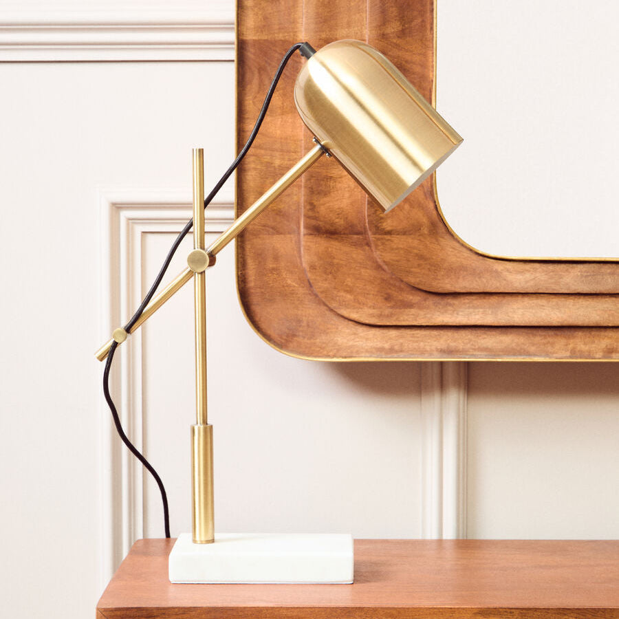 Gold and Marble Adjustable Desk Lamp | Equipoise