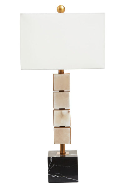 White Fabric Shade Table Lamp | Marmo