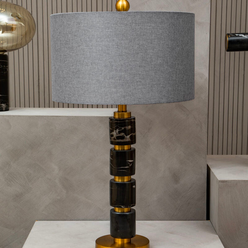 Grey Fabric Shade Table Lamp | Marmo